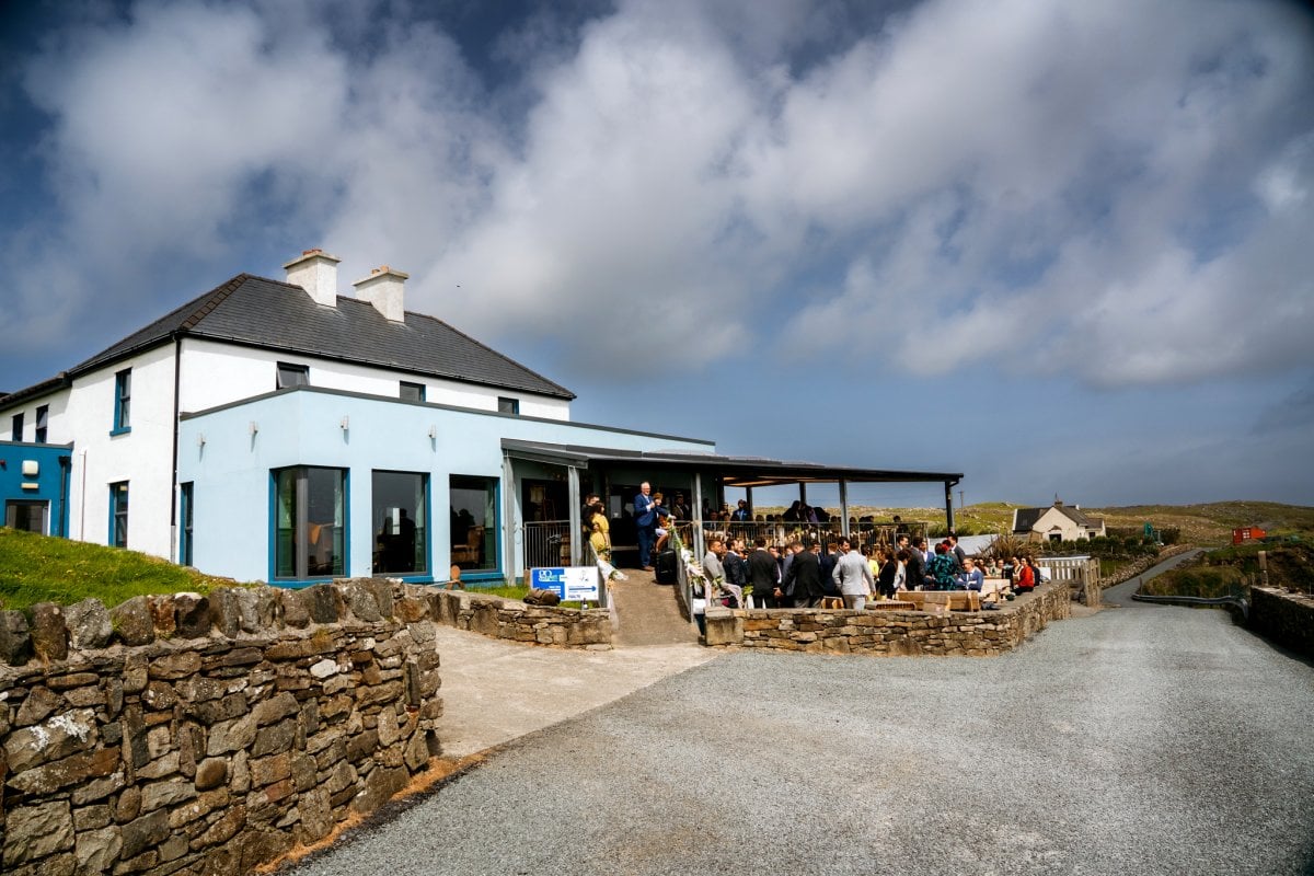 Bay View House - lots of space to gather on the terrace for a special event